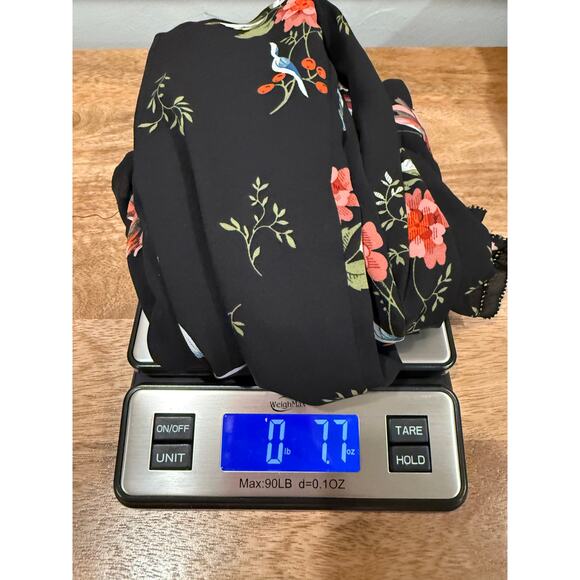 Premise 1X Floral Ruffle Blouse Sheer Black Romantic Boho Office Cottagecore Top - Picture 6 of 6